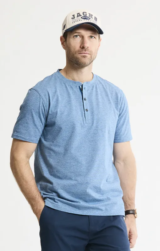 Luxe Knit Short Sleeve Henley Shirt made by Jachs