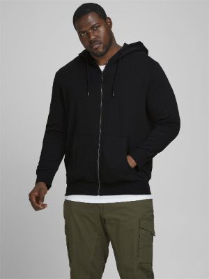 Plus Size Plain Zip Hoodie sold by Jack & Jones