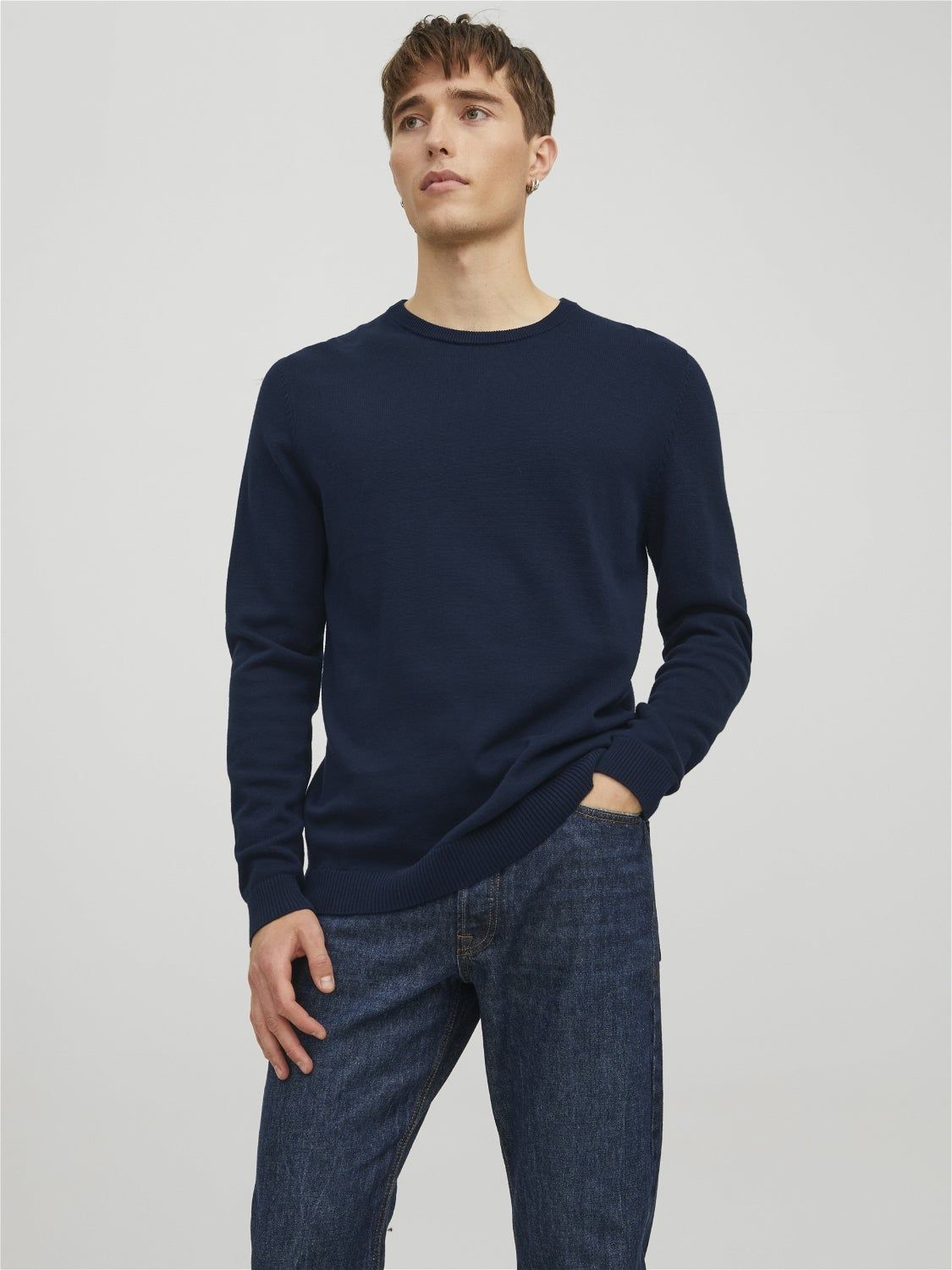 Plain Crew Neck Jumper sold by Jack & Jones