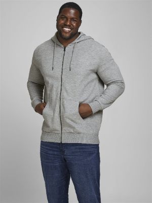 Plus Size Plain Zip Hoodie sold by Jack & Jones