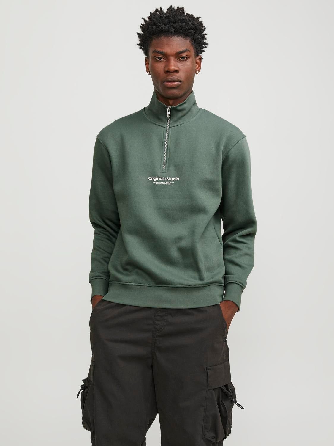 Text Half Zip Sweatshirt sold by Jack & Jones