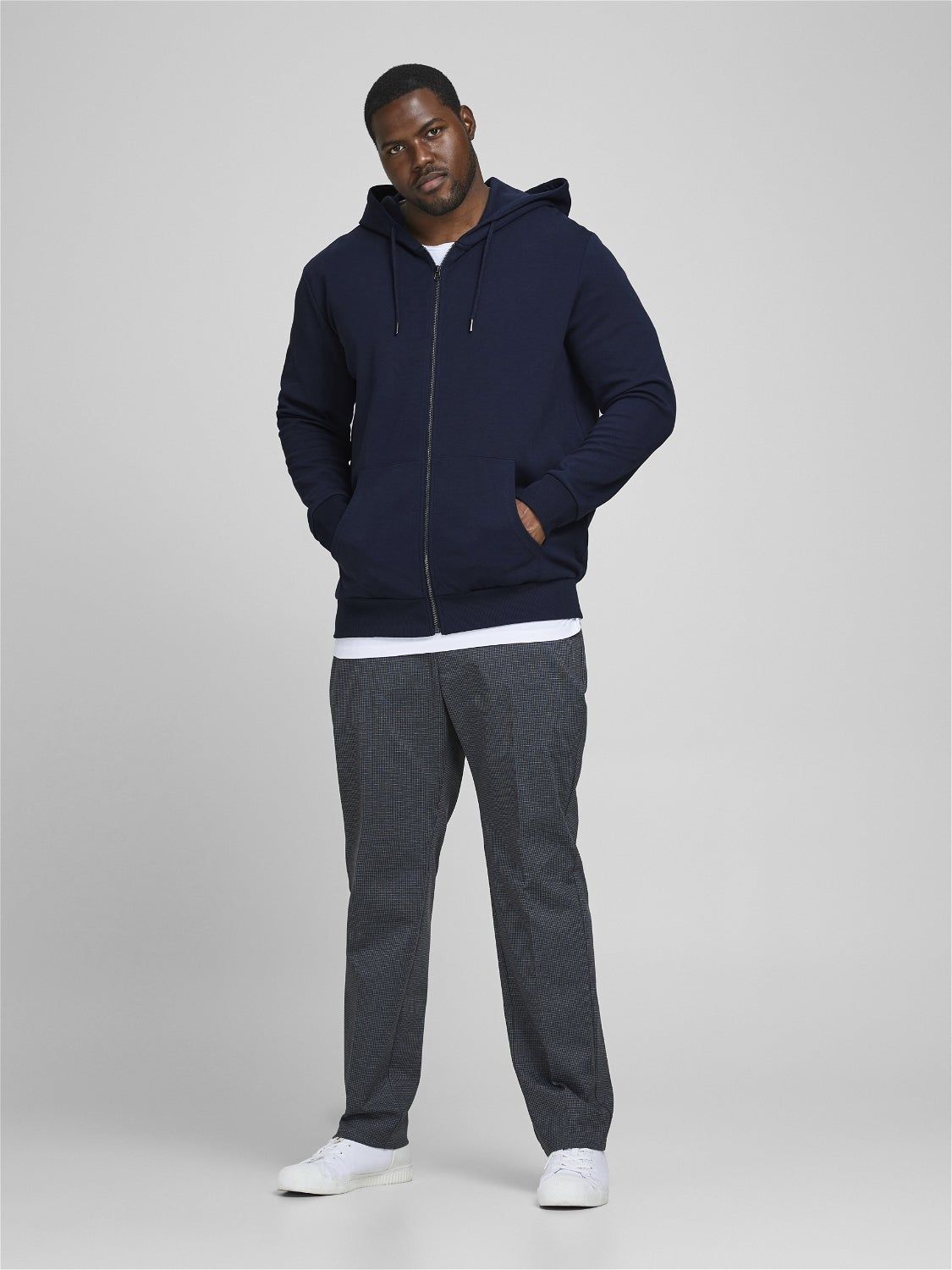 Plus Size Plain Zip Hoodie sold by Jack & Jones product image thumbnail 5