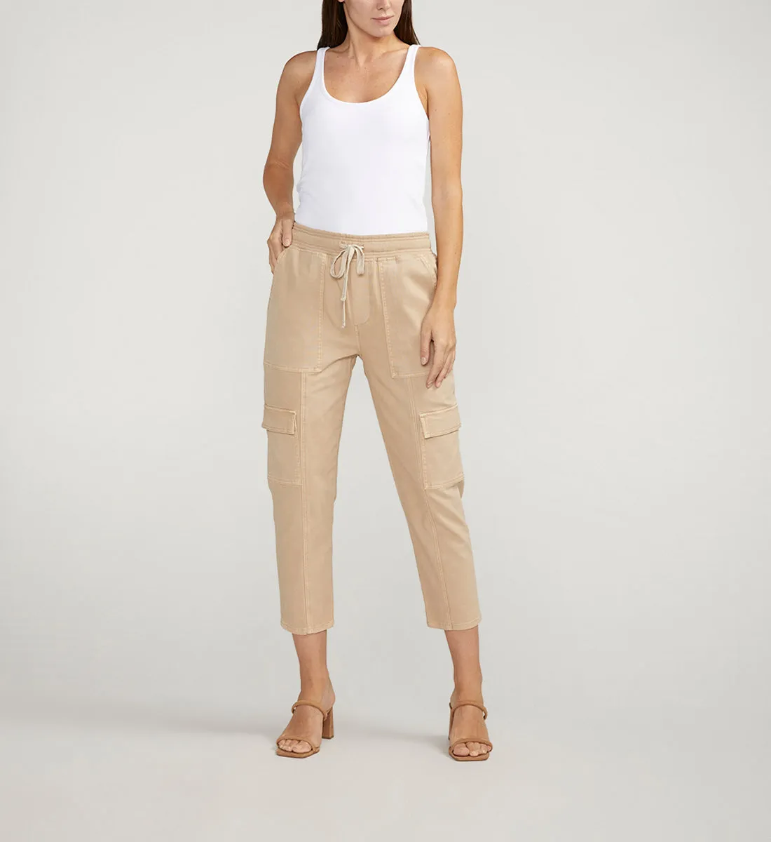Textured Cargo Cropped Pants sold by Jag Jeans
