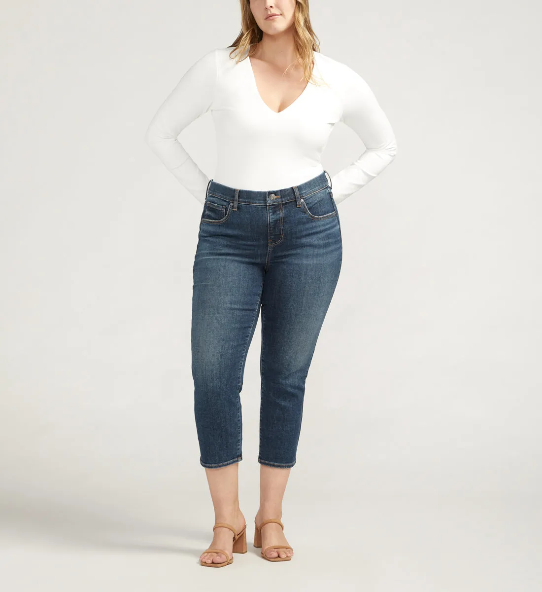Maya Mid Rise Capris Plus Size sold by Jag Jeans