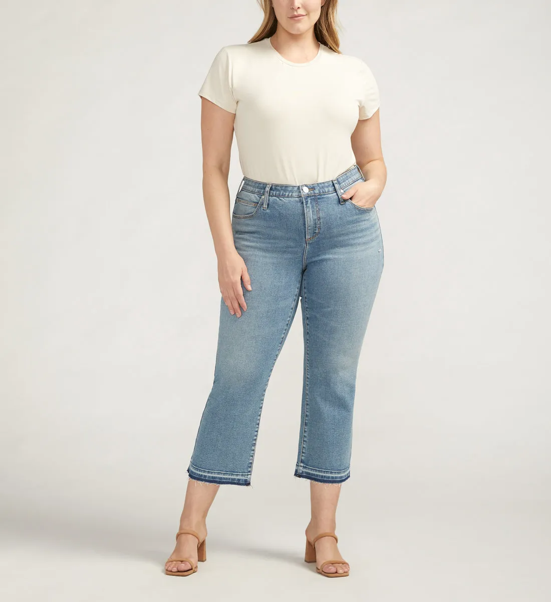 Eloise Mid Rise Cropped Bootcut Jeans Plus Size sold by Jag Jeans
