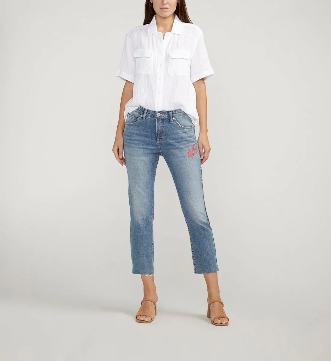 Ruby Mid Rise Straight Cropped Jeans sold by Jag Jeans