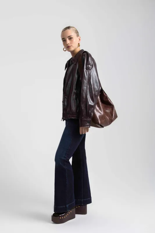 Kait Mid Rise Flare Leg Jeans Opera Blue sold by Jag Jeans