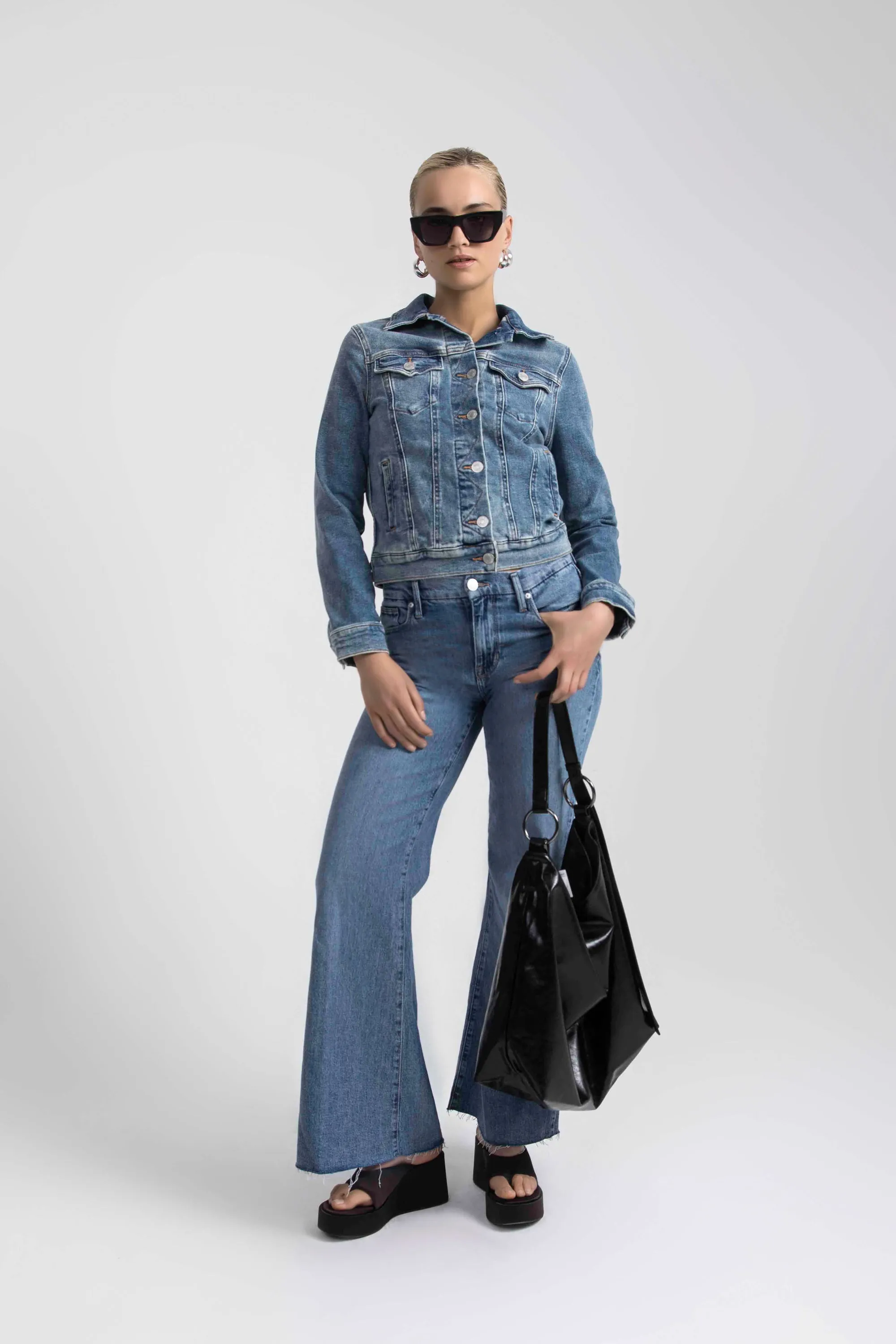 70s High Rise Wide Leg Jeans Seine Blue sold by Jag Jeans