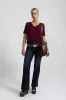 Drapey Luxe V-Neck Tee Windsor Wine sold by Jag Jeans