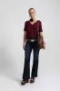 Drapey Luxe V-Neck Tee Windsor Wine sold by Jag Jeans