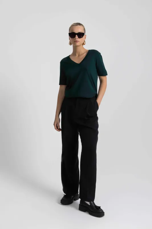 Drapey Luxe V-Neck Tee Ponderosa Pine sold by Jag Jeans