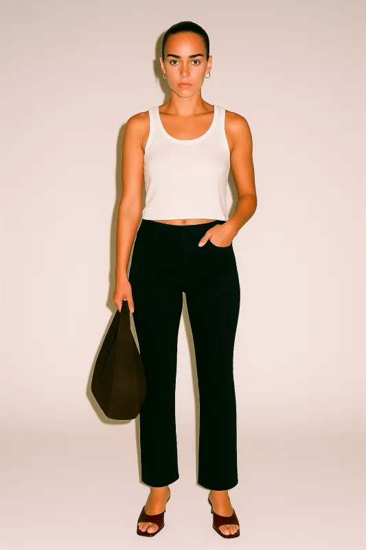 Pull-On Mid Rise Bootcut Ponte Pants Black sold by Jag Jeans