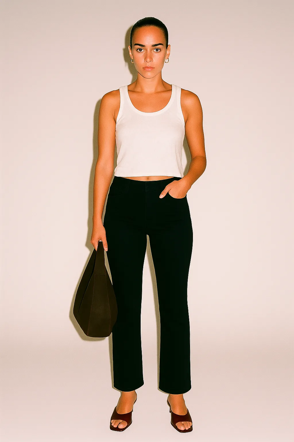 Pull-On Mid Rise Bootcut Ponte Pants Black sold by Jag Jeans