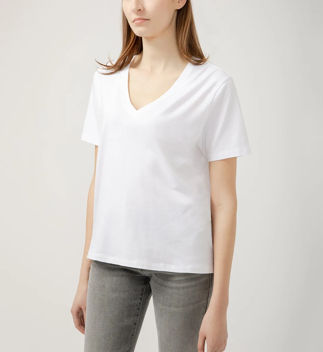 Drapey Luxe V-Neck Tee White sold by Jag Jeans product image thumbnail 4
