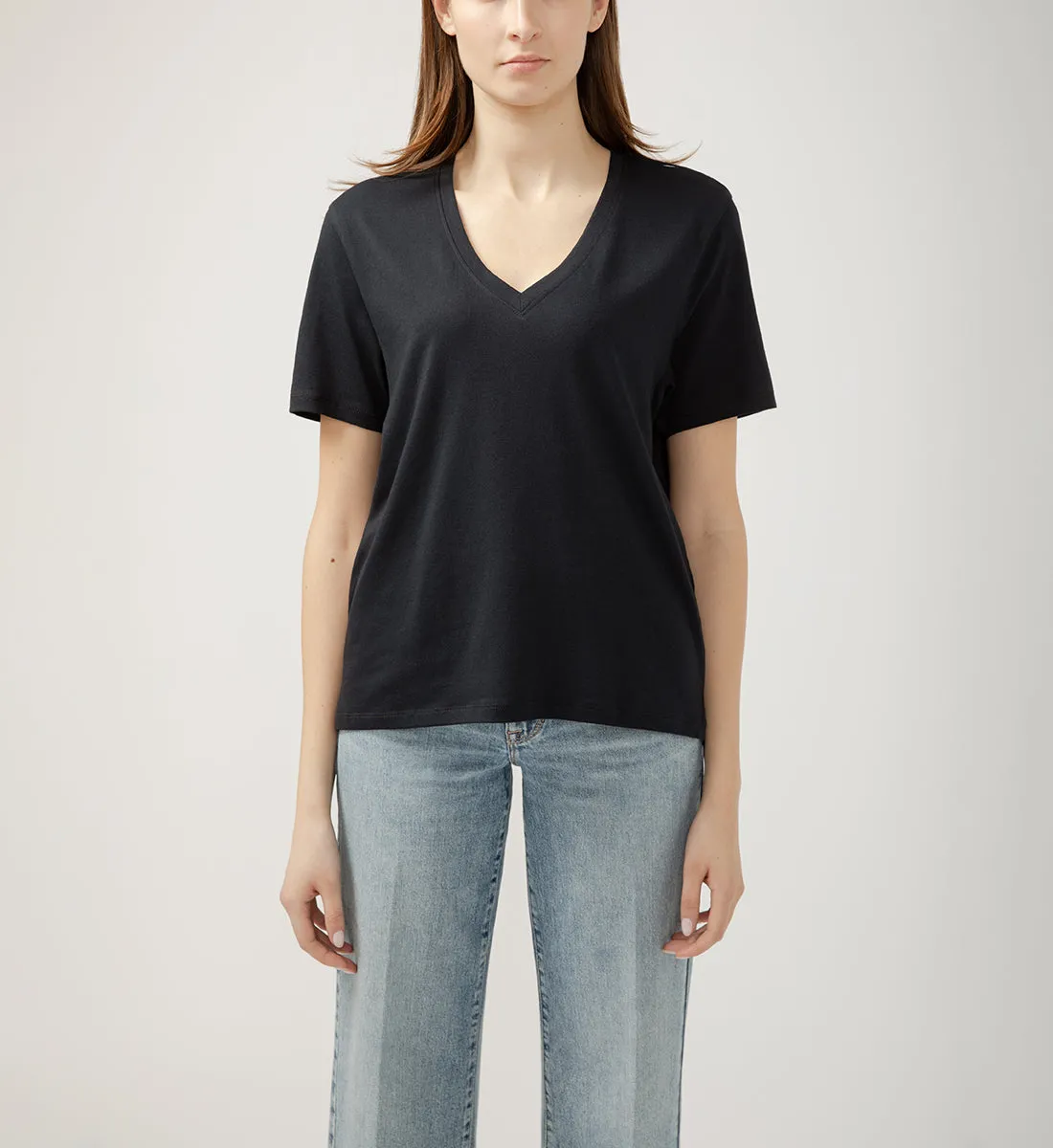 Drapey Luxe V-Neck Tee Black sold by Jag Jeans product image thumbnail 4