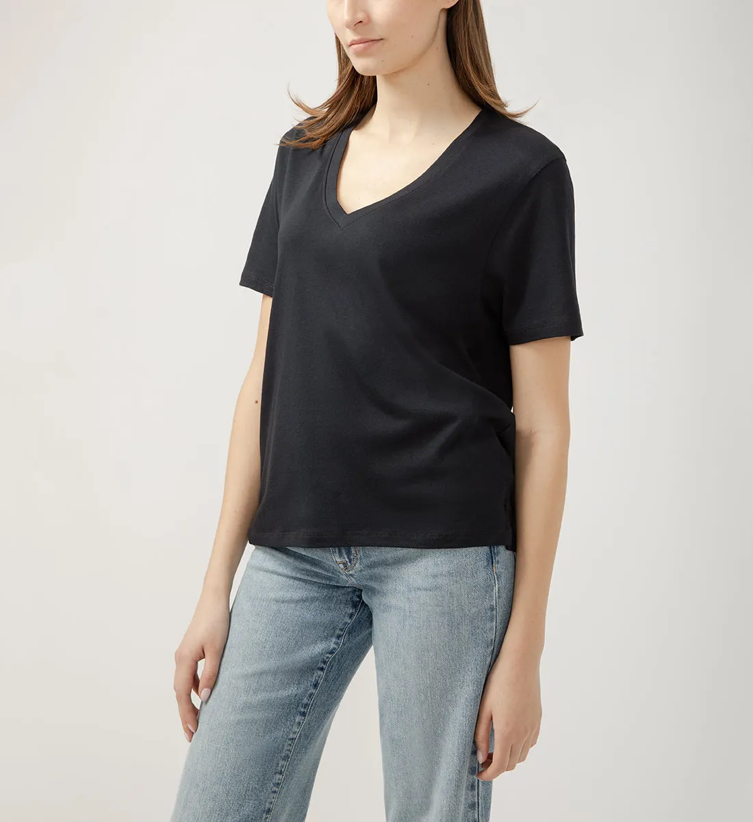 Drapey Luxe V-Neck Tee Black sold by Jag Jeans product image thumbnail 5