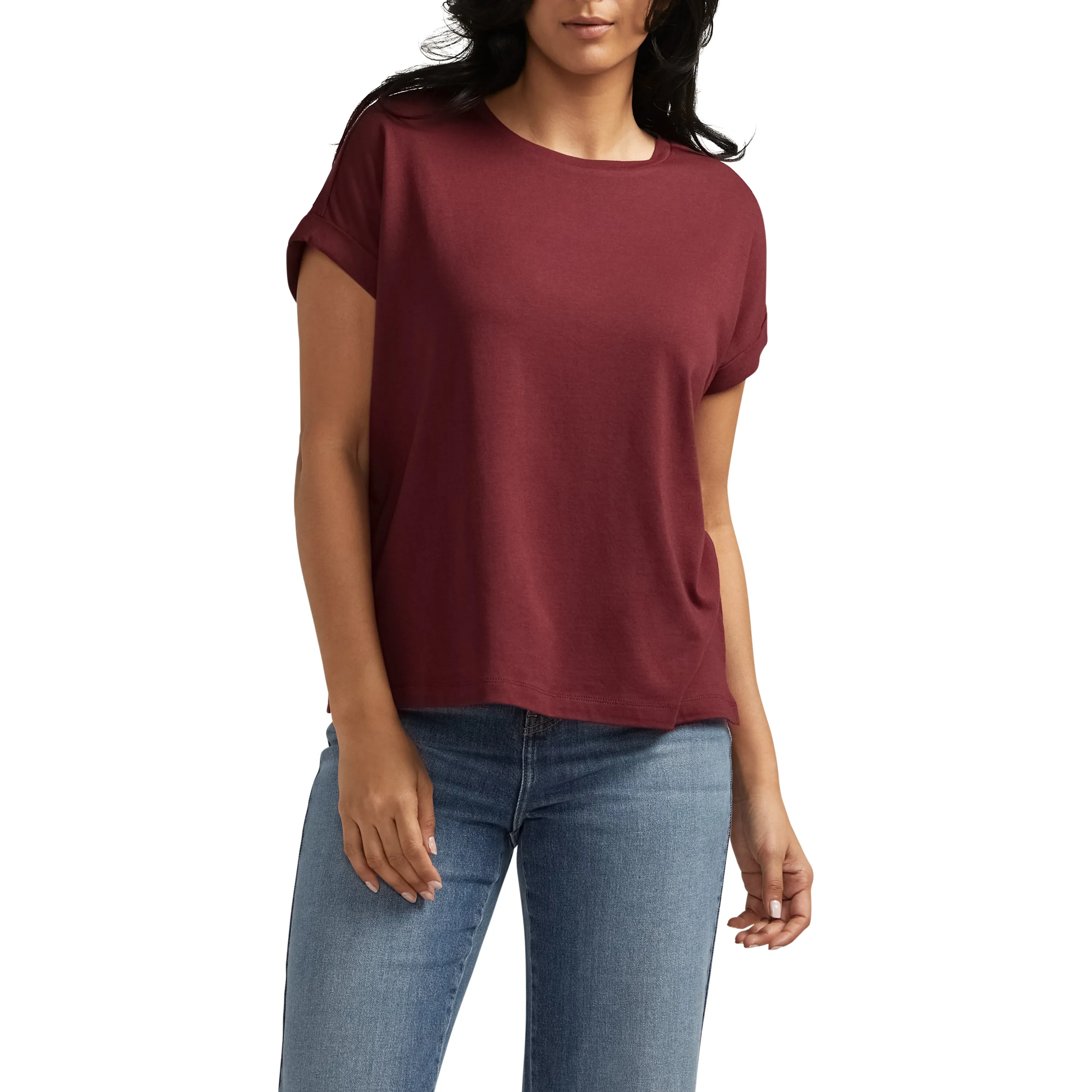 Drapey Luxe Tee Windsor Wine sold by Jag Jeans