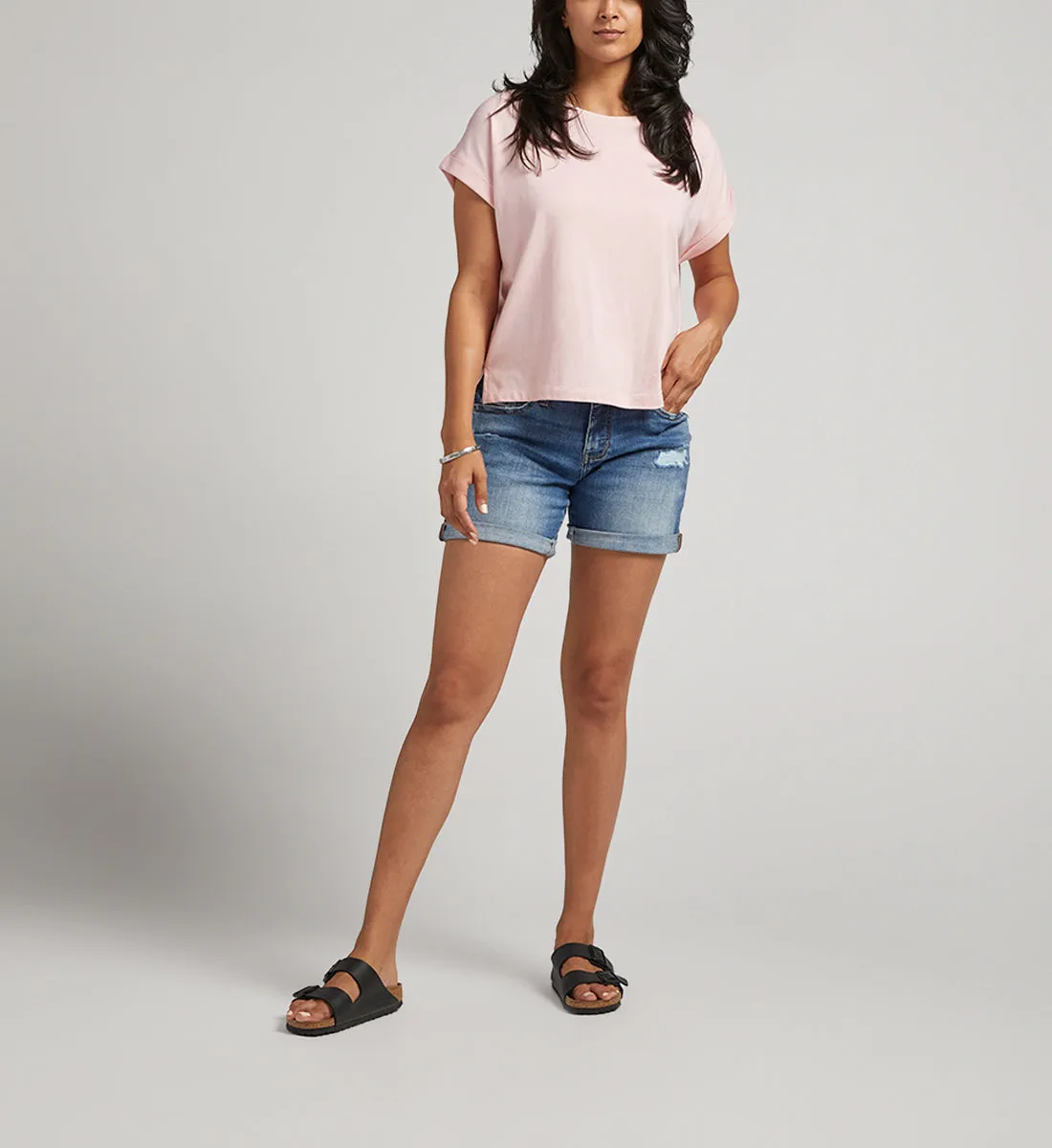 Drapey Luxe Tee Pink sold by Jag Jeans