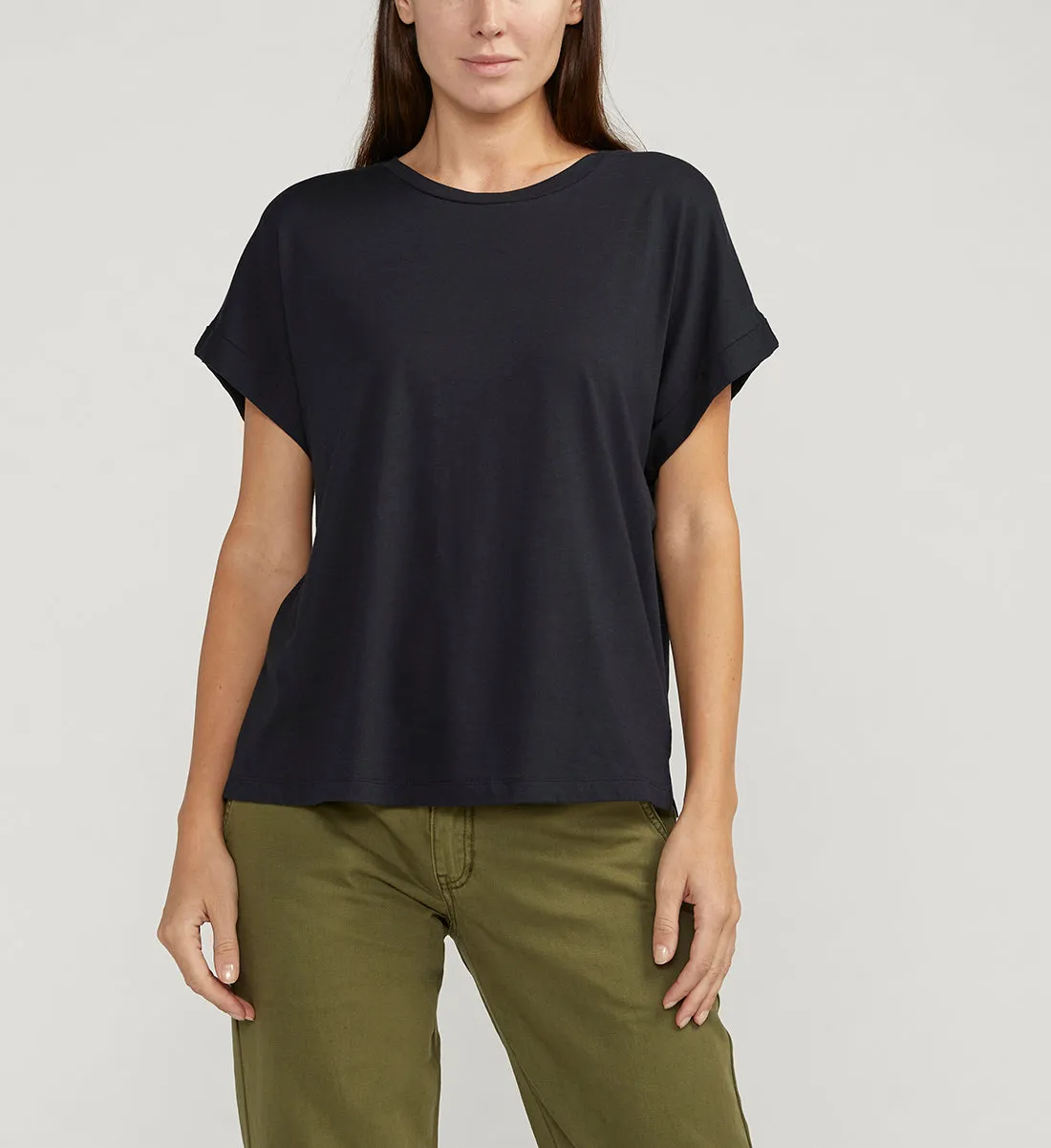 Drapey Luxe Tee Black sold by Jag Jeans