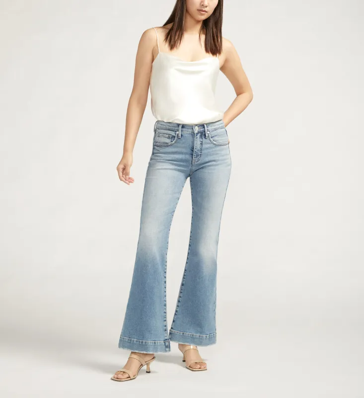Kait Mid Rise Flare Leg Jeans Garden Blue sold by Jag Jeans