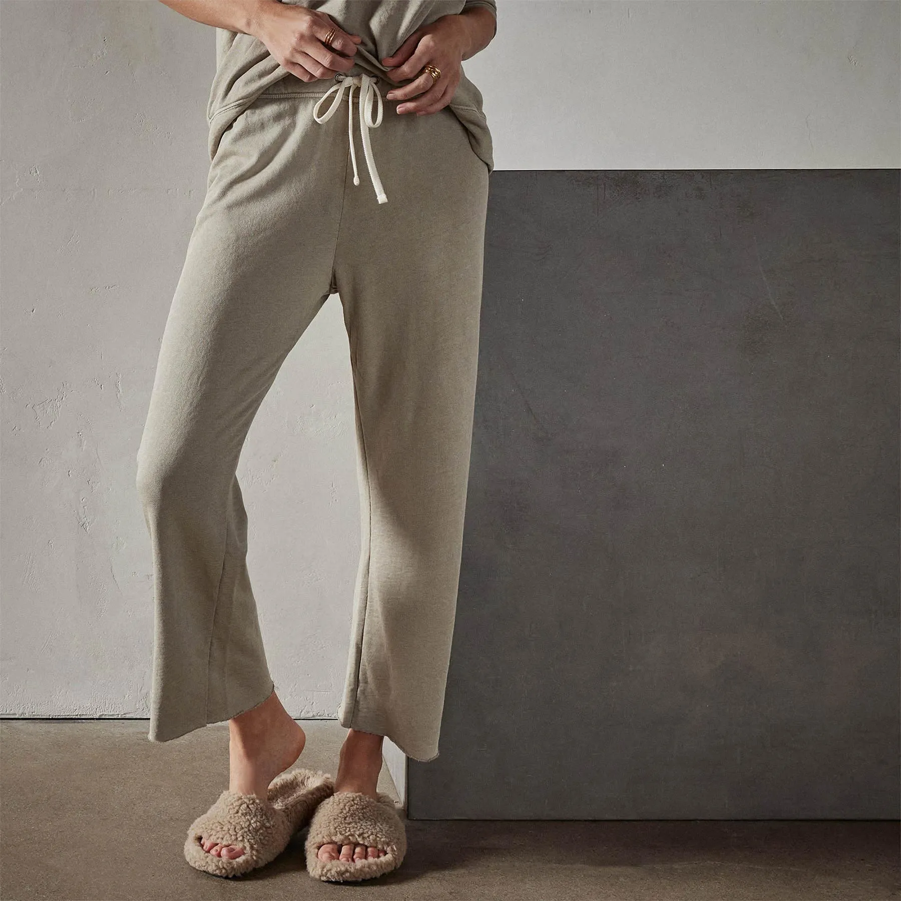 Vintage French Terry Cutoff Sweatpant - String Pigment sold by James Perse