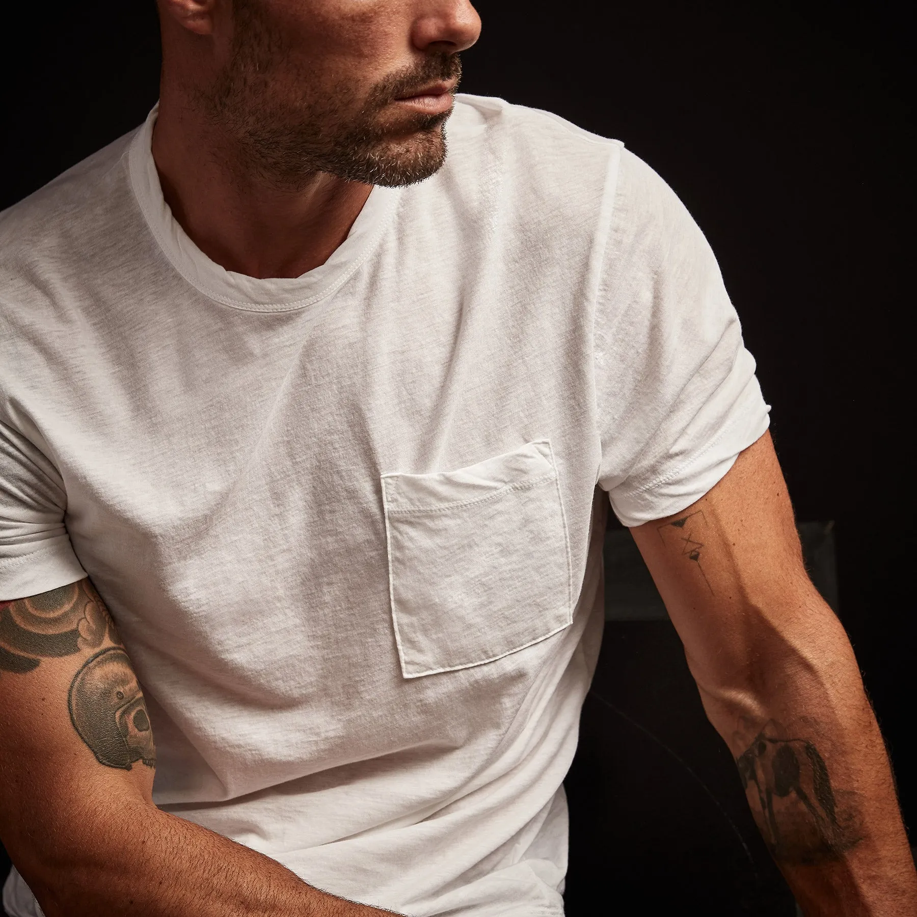 High Twist Recycled Jersey Pocket Tee - White sold by James Perse