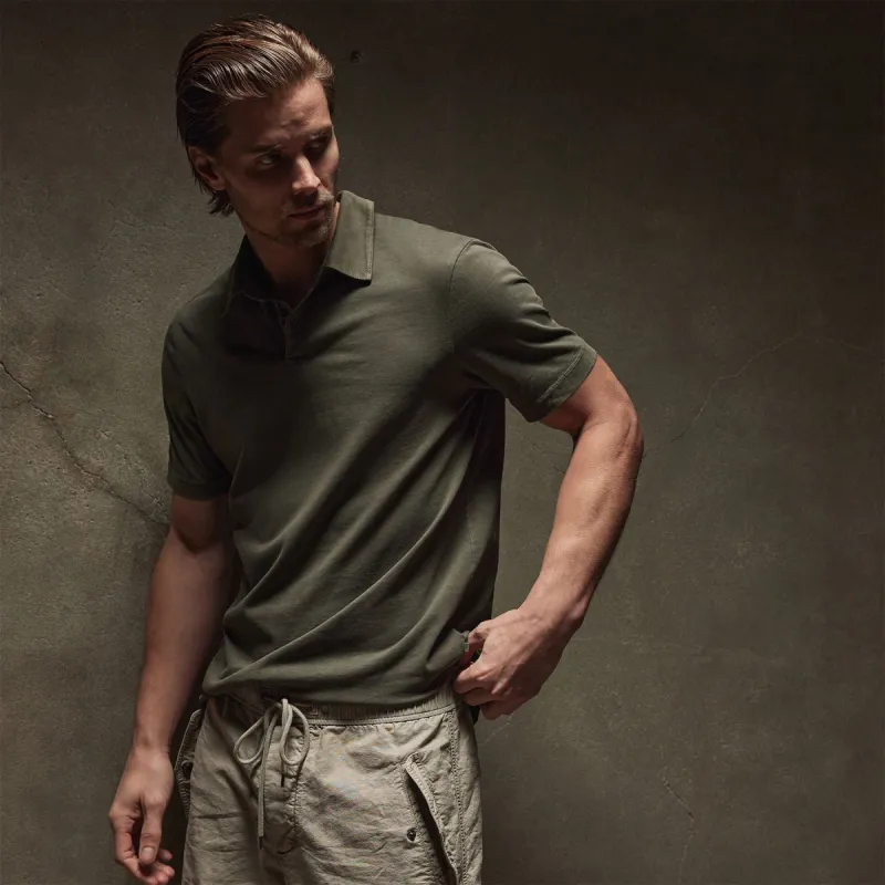Sueded Jersey Polo - Platoon Pigment sold by James Perse