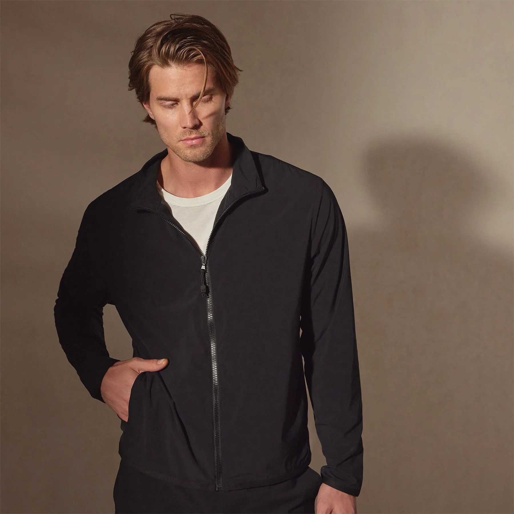 Mesh Line Zip Up Sport Jacket - Black sold by James Perse product image thumbnail 2