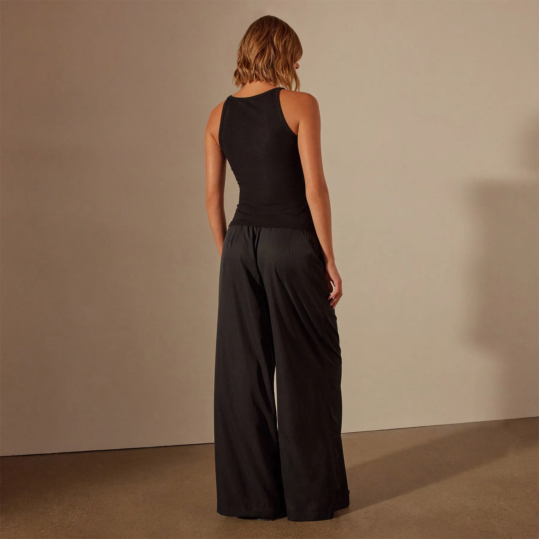 Lightweight Matte Satin Wide Leg Pant - Black sold by James Perse product image thumbnail 4