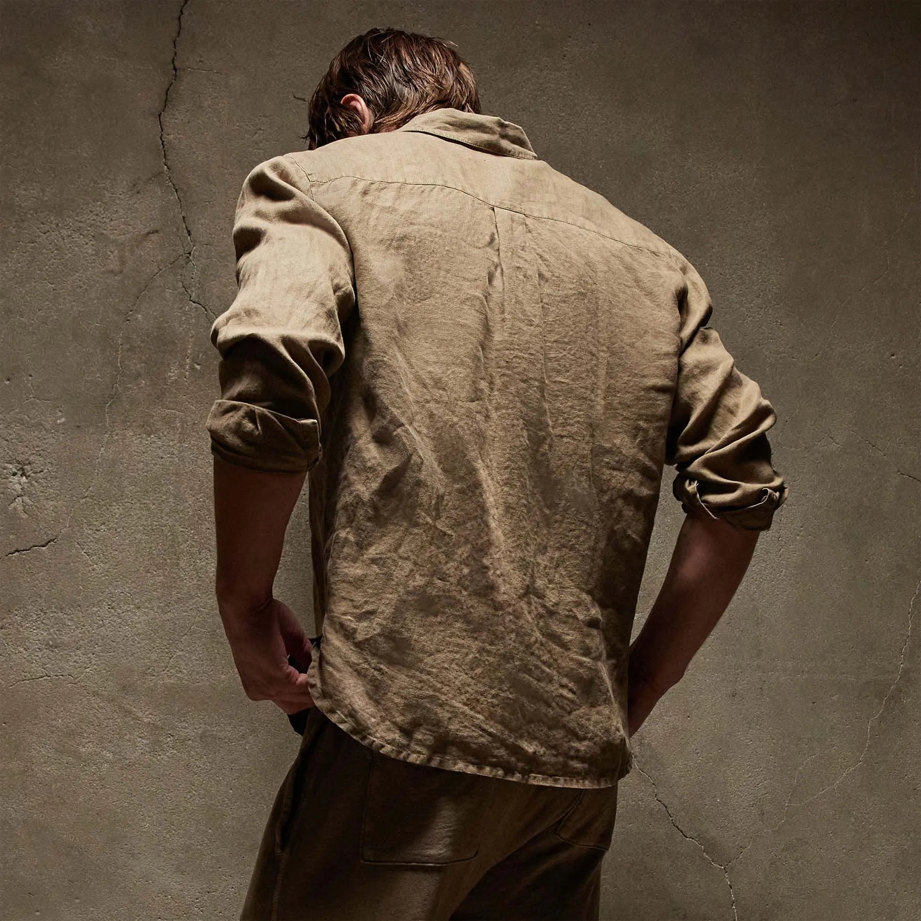 Lightweight Linen Shirt - Cashew Pigment sold by James Perse product image thumbnail 4
