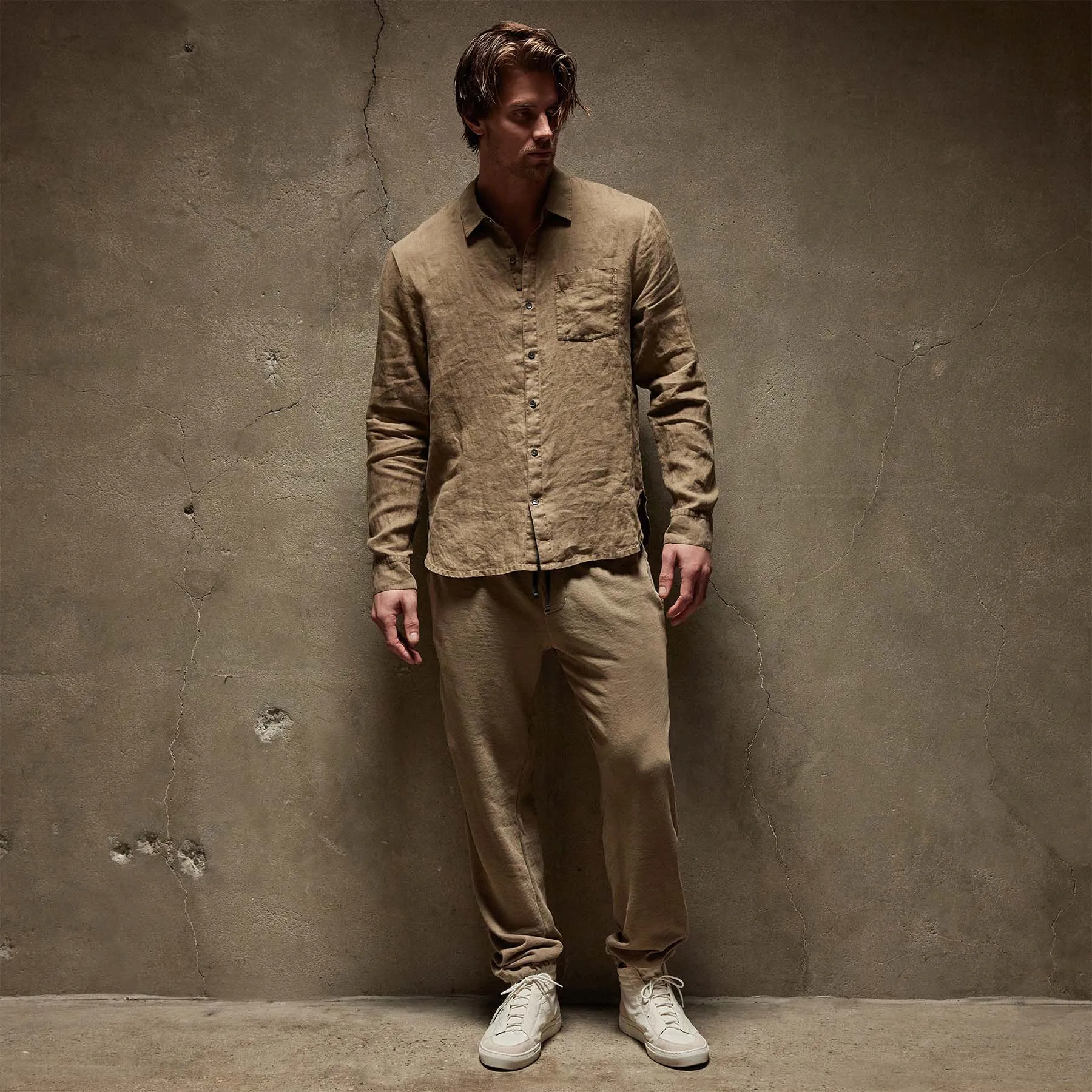 Lightweight Linen Shirt - Cashew Pigment sold by James Perse product image thumbnail 3