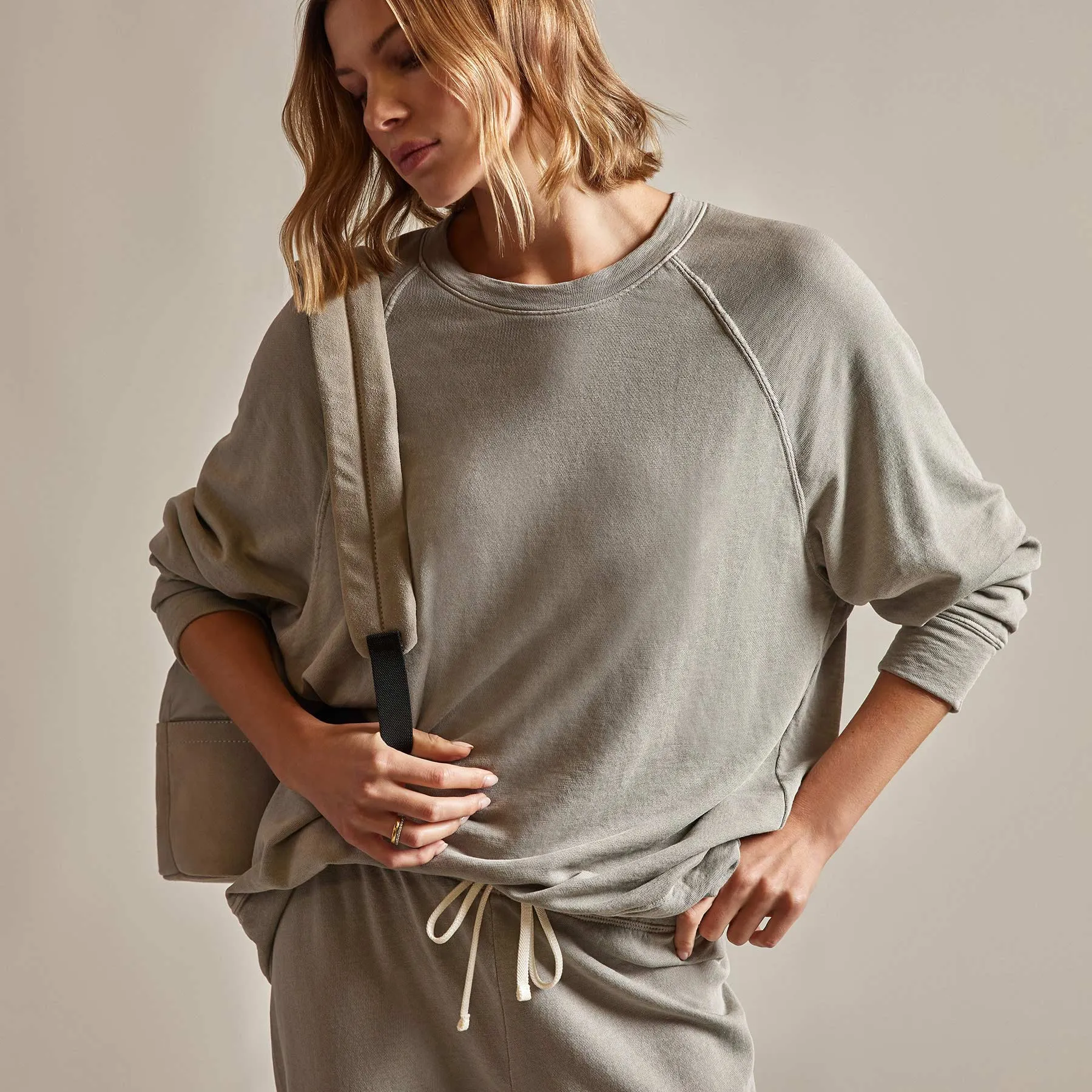 Vintage French Terry Relaxed Sweatshirt - Dapple Pigment sold by James Perse