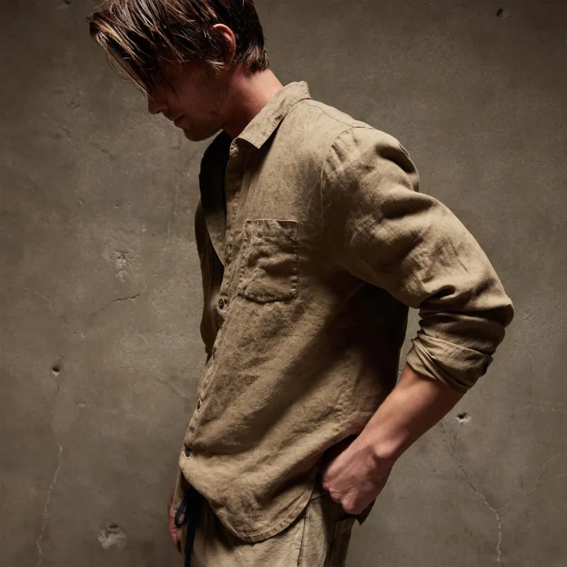 Lightweight Linen Shirt - Cashew Pigment sold by James Perse
