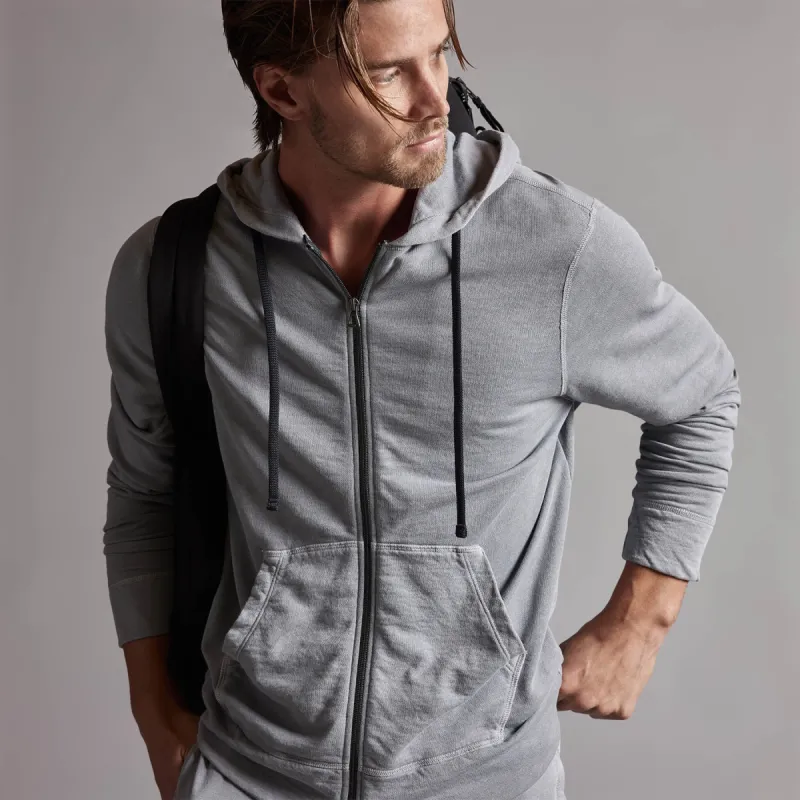 Vintage French Terry Zip Up Hoody - Breeze Pigment sold by James Perse