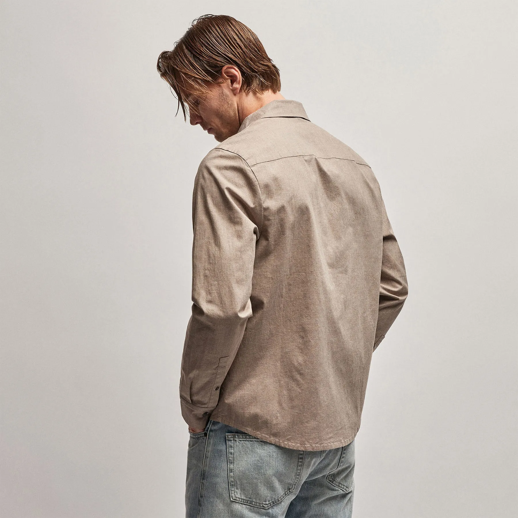 Garment Washed Shirt - Stone sold by James Perse product image thumbnail 4