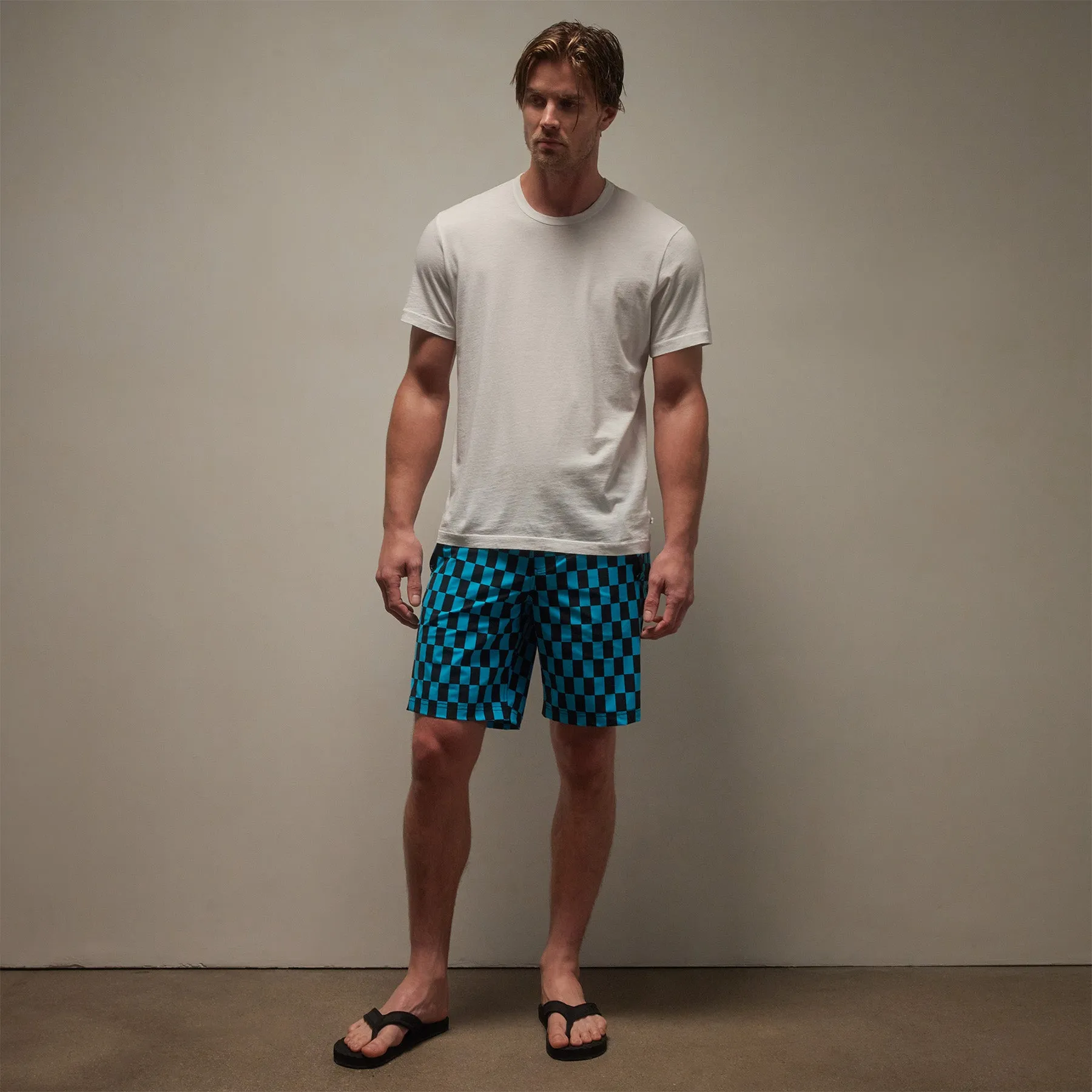 Checkered Palm Tree Graphic Tee - White/Blue Lagoon sold by James Perse product image thumbnail 3