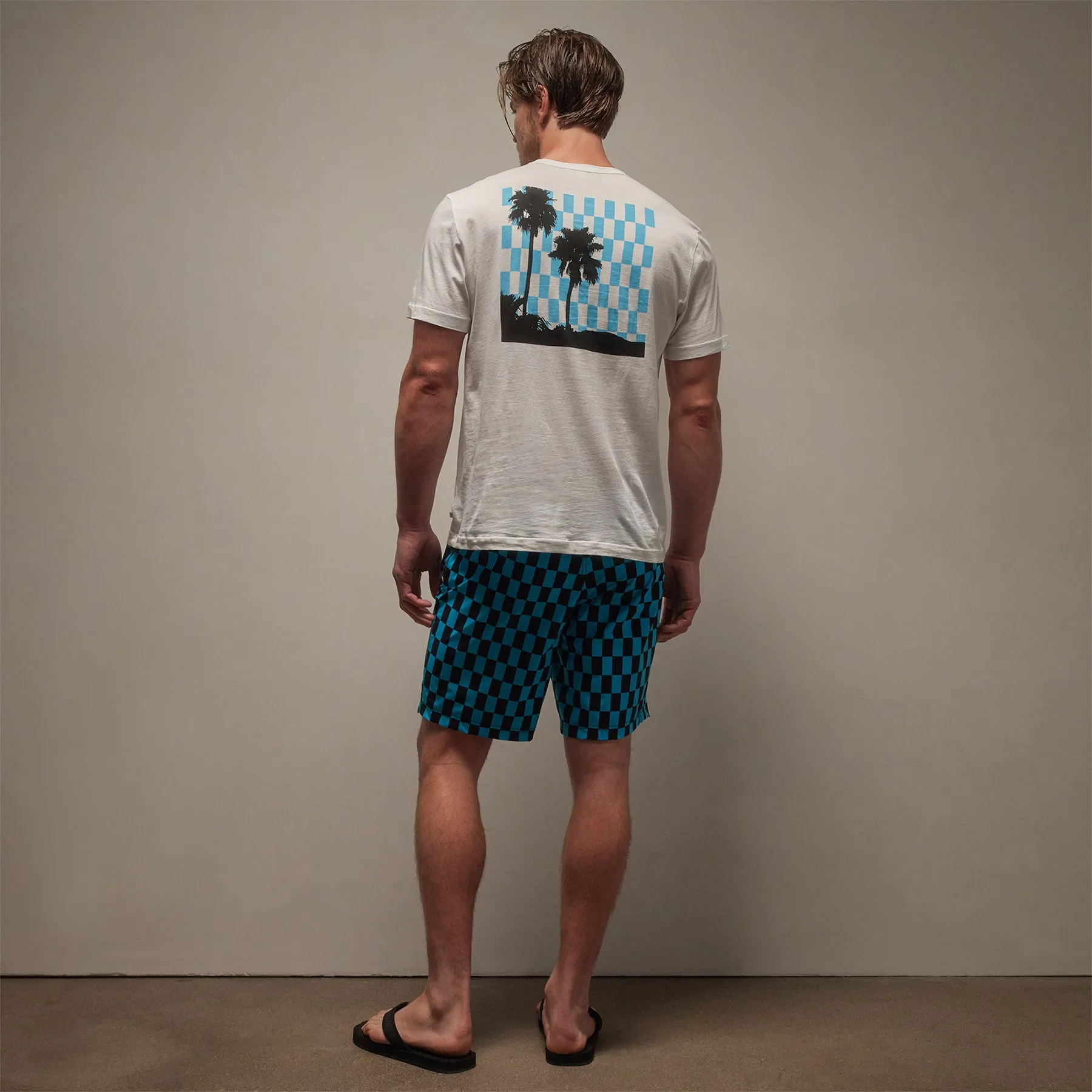 Checkered Palm Tree Graphic Tee - White/Blue Lagoon sold by James Perse product image thumbnail 4