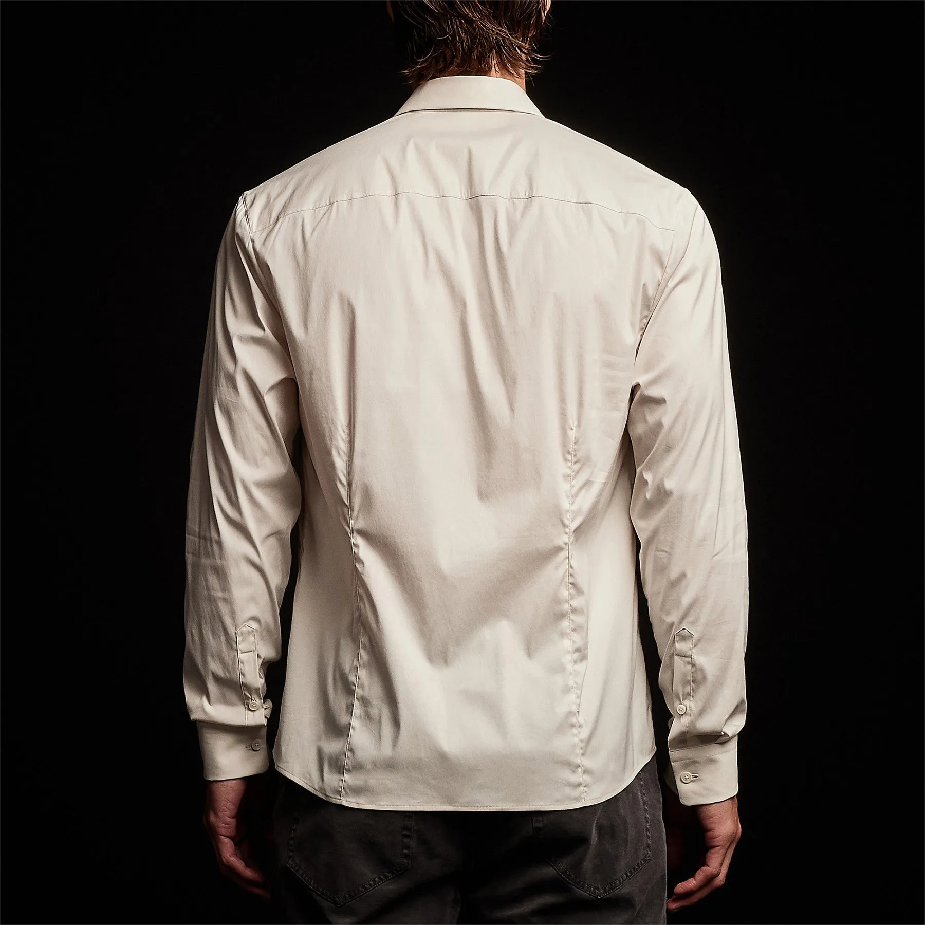 Matte Stretch Poplin Dress Shirt - Sand sold by James Perse product image thumbnail 5