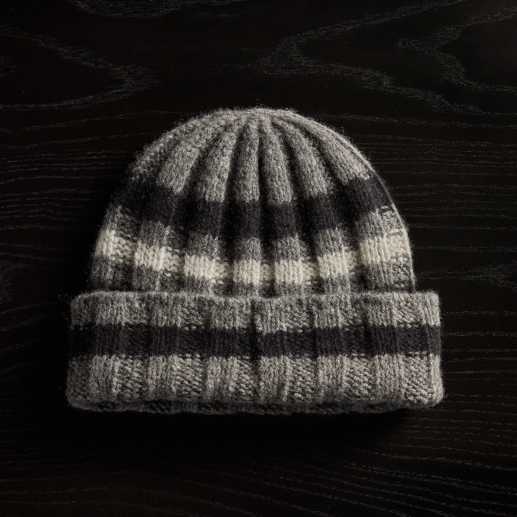 Stripe Cashmere Beanie - Thunder/Black/Mist sold by James Perse product image thumbnail 4