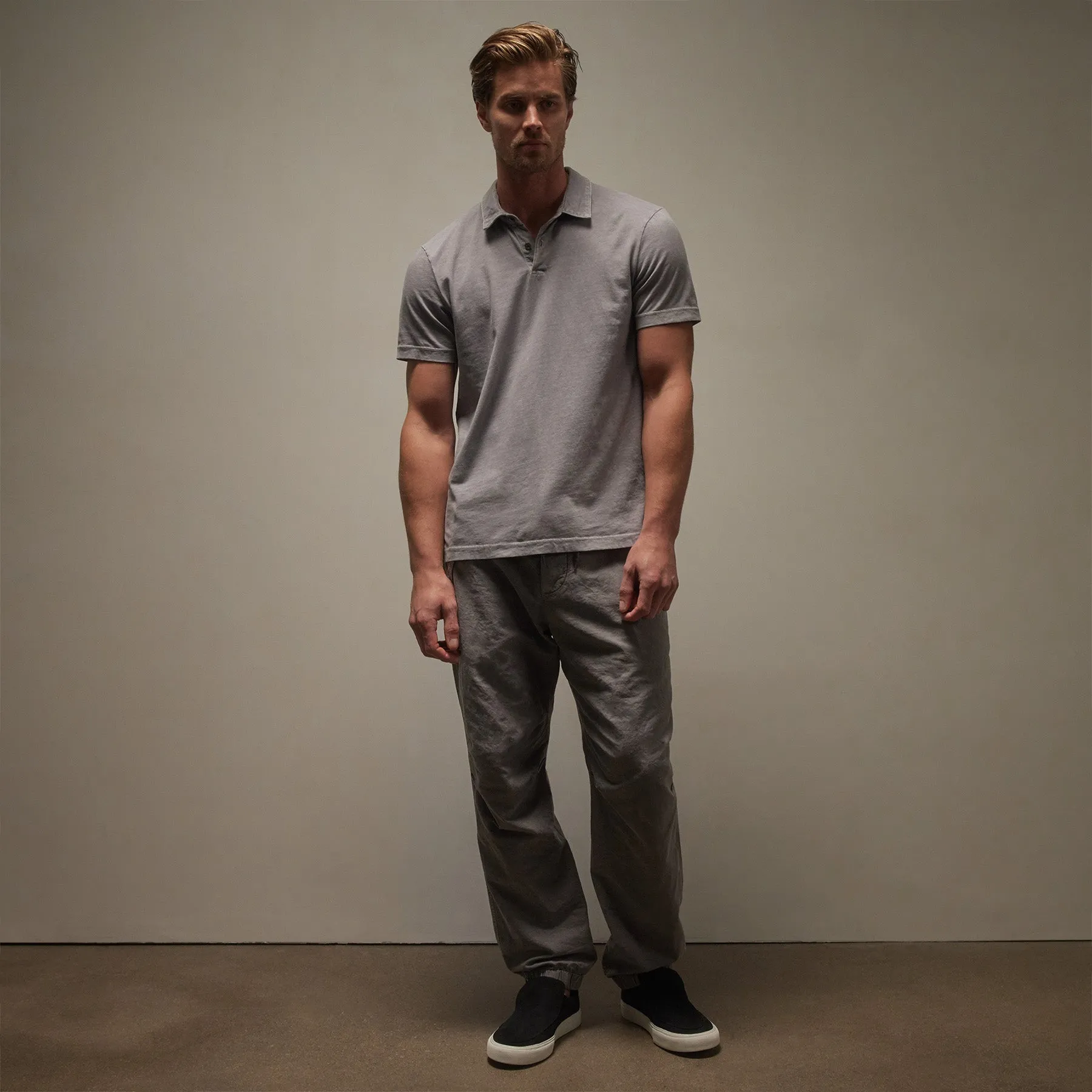 Sueded Jersey Polo - Silver Grey Pigment sold by James Perse product image thumbnail 3