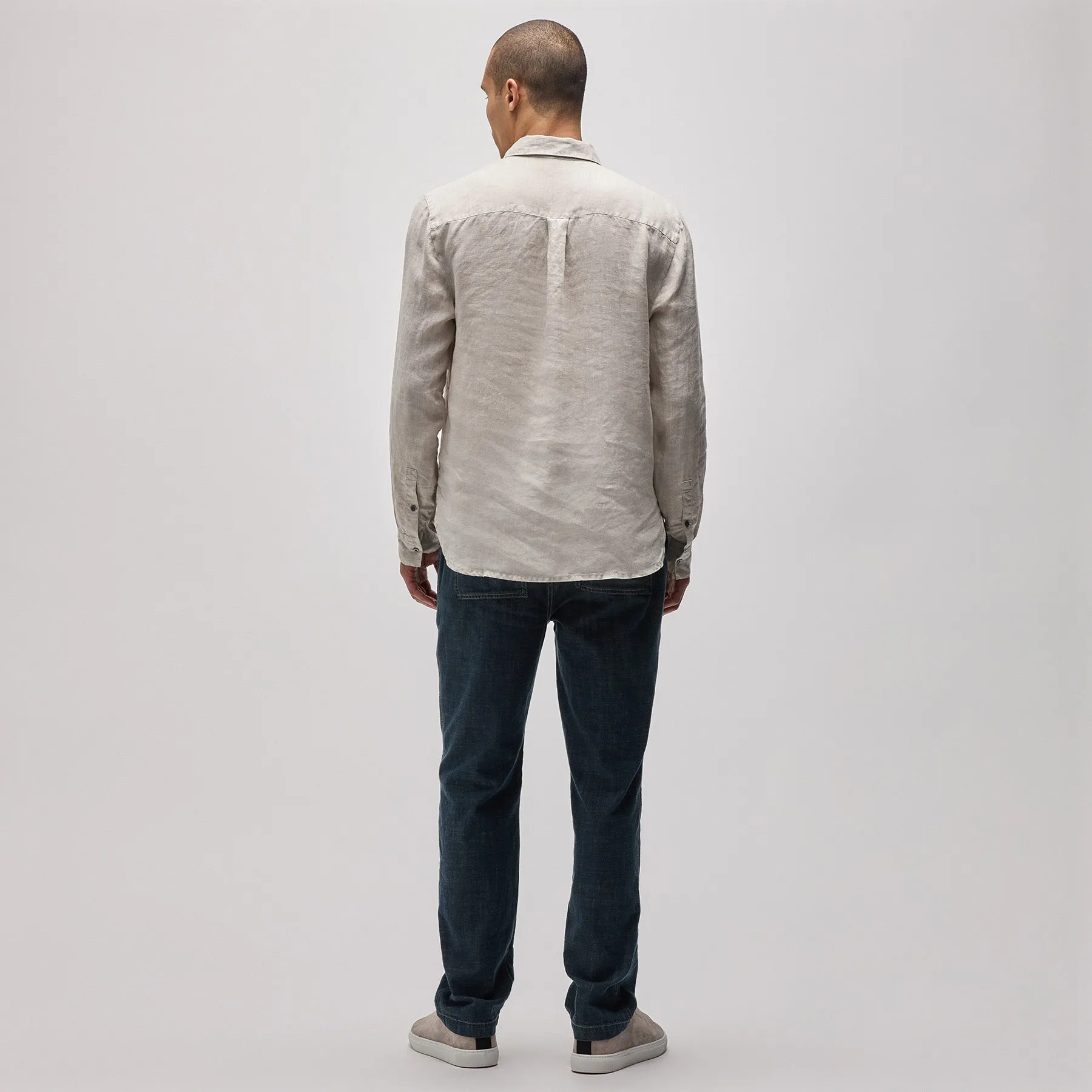 Lightweight Linen Shirt - Salt Pigment sold by James Perse product image thumbnail 4