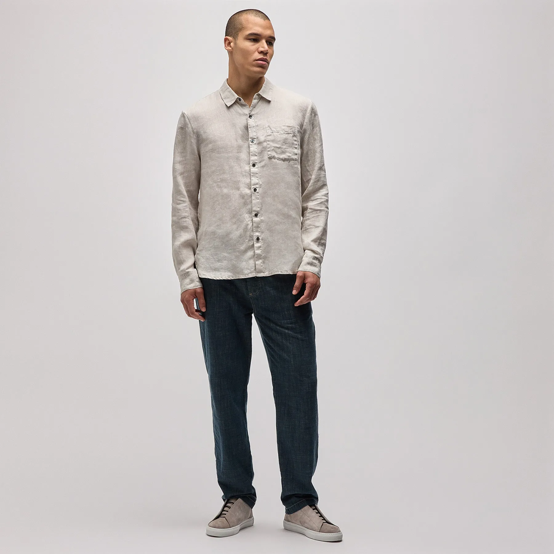 Lightweight Linen Shirt - Salt Pigment sold by James Perse product image thumbnail 3