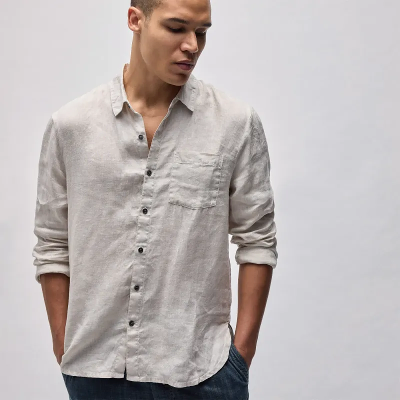Lightweight Linen Shirt - Salt Pigment sold by James Perse