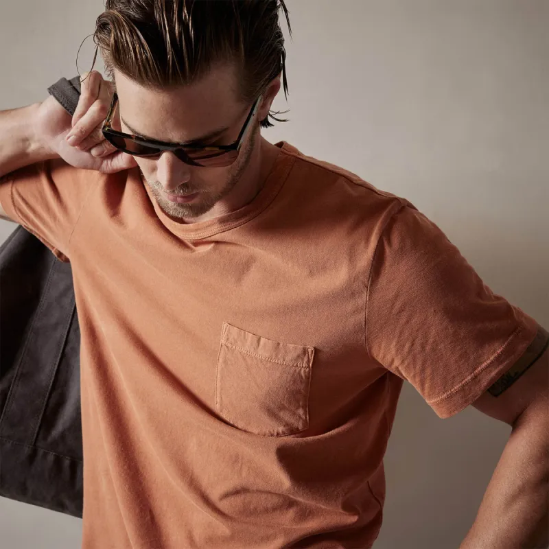 Lightweight Jersey Pocket Tee - Bonfire Pigment sold by James Perse