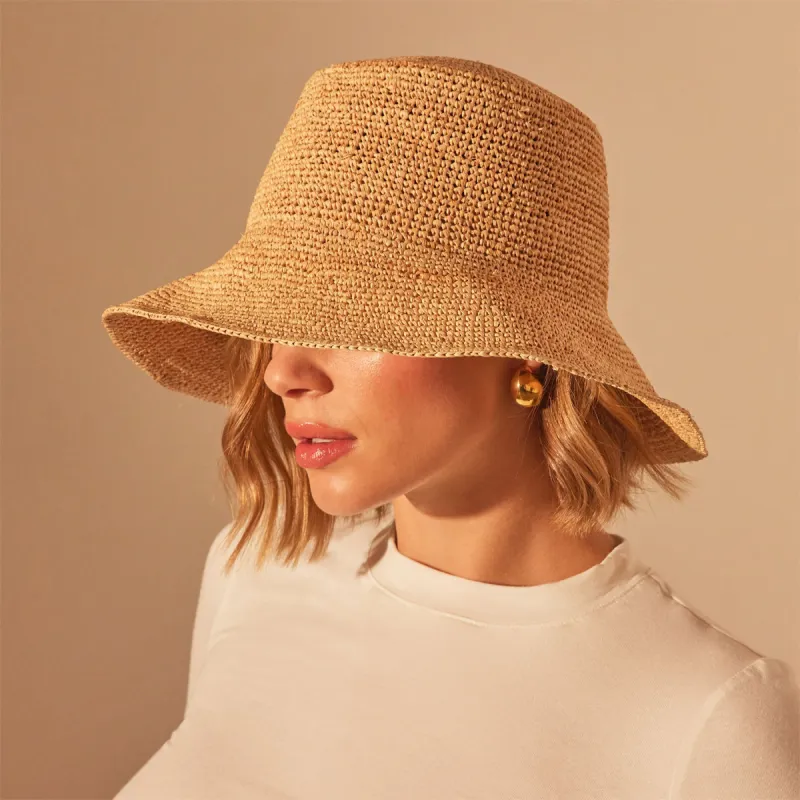 Crochet Bucket Hat - Jute sold by James Perse