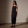 Skinny Rib Tank Dress - Black sold by James Perse