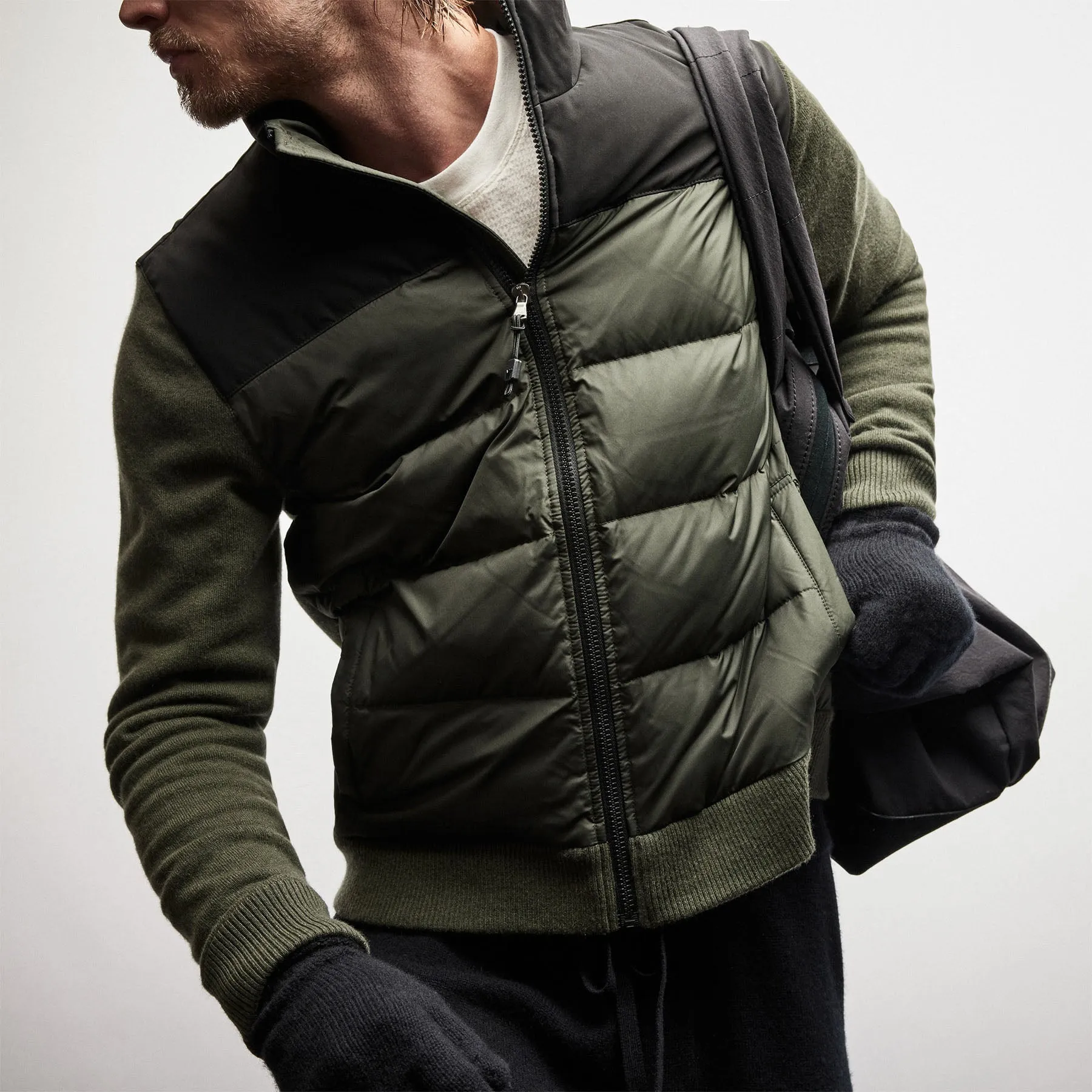 Luxury Down Front Zip Sweater - Sierra sold by James Perse product image thumbnail 3