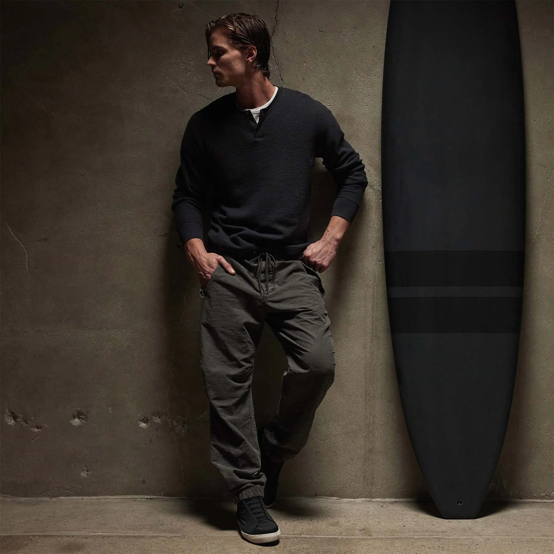 Thermal Knit Henley - Magma sold by James Perse