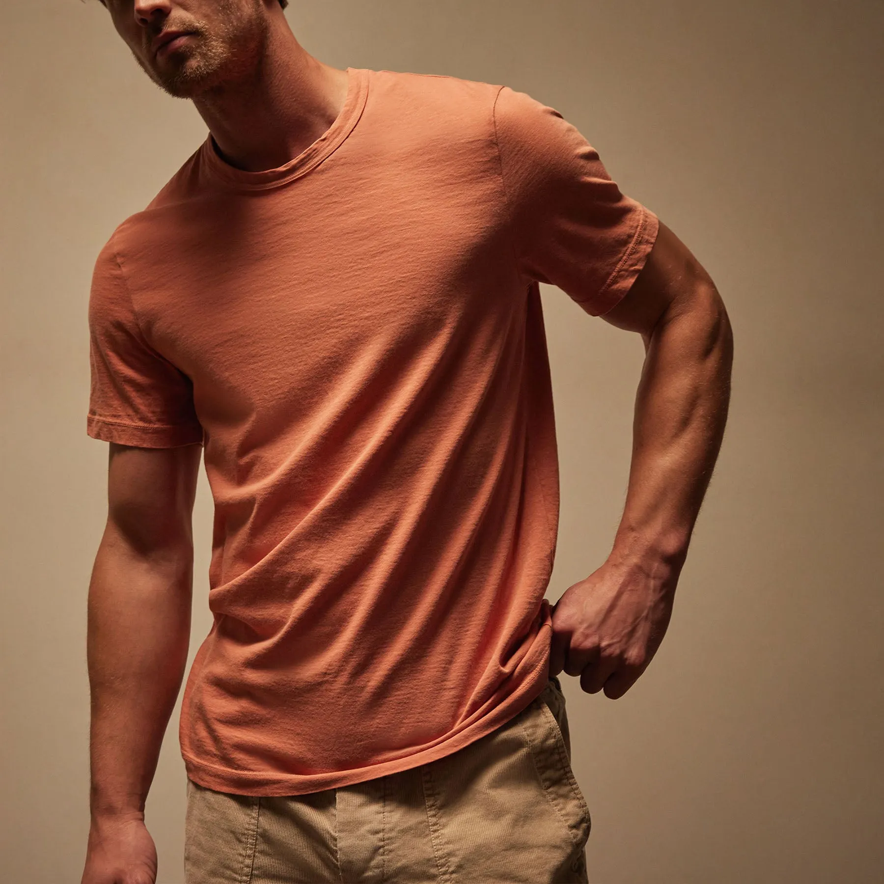 Short Sleeve Crew Neck - Adobe Pigment sold by James Perse