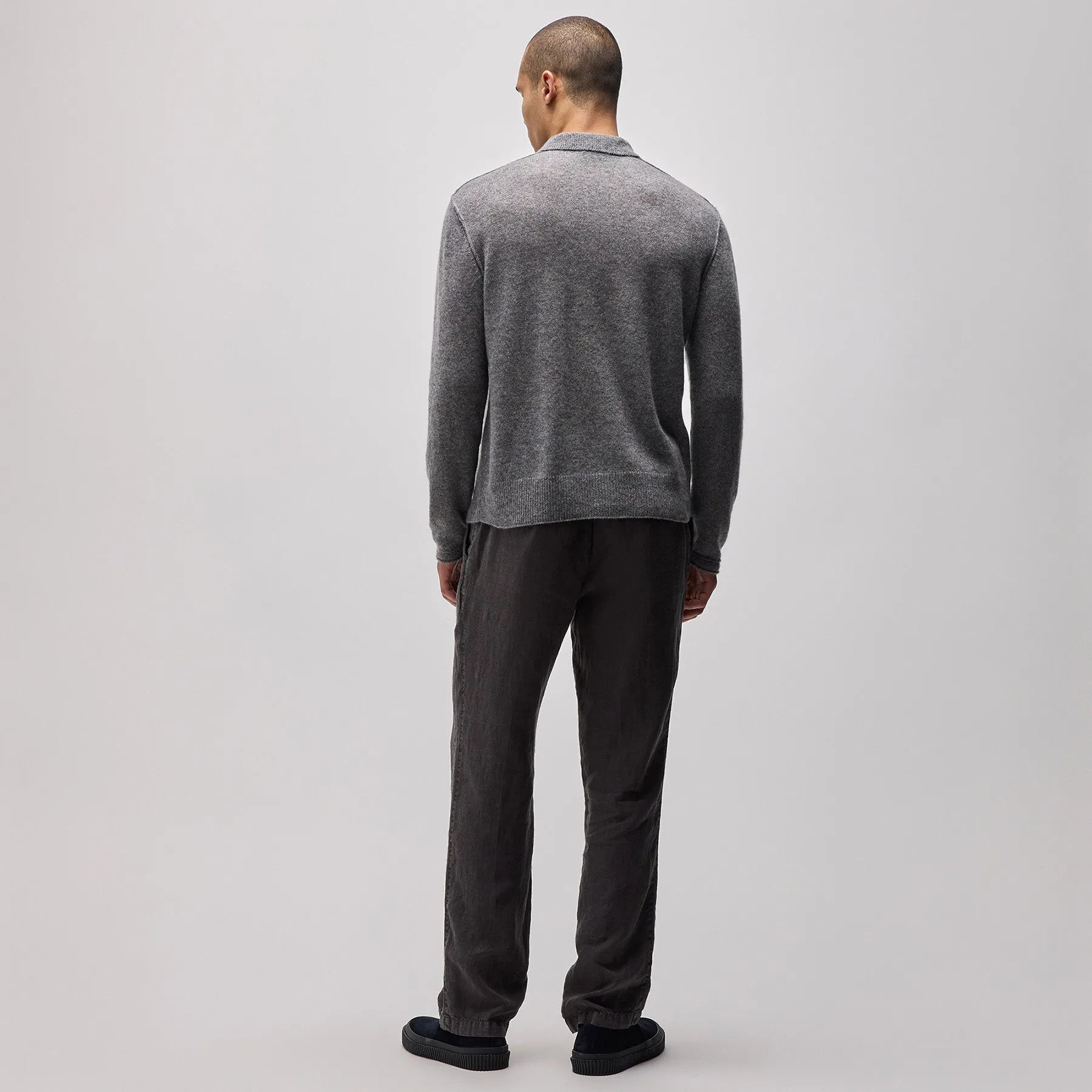 Featherweight Cashmere Polo - Heather Grey sold by James Perse product image thumbnail 4